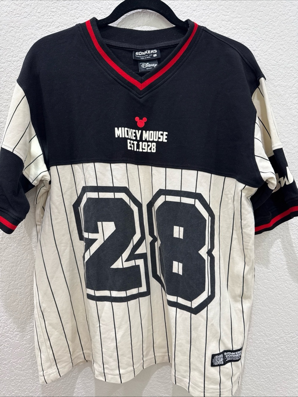 Disney Mickey Mouse Est 1928 Baseball Jersey Shirt Bonkers Corner Size Small